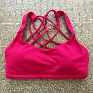 Hot pink Lululemon sports bra
